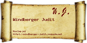 Windberger Judit névjegykártya